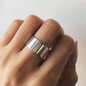 Cigar band silver ring -Bing Bang